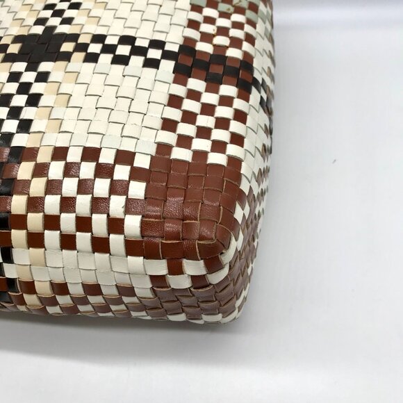 Salvatore Ferragamo Multicolor Woven Leather Gancini Shoulder Bag - Picture 8 of 12